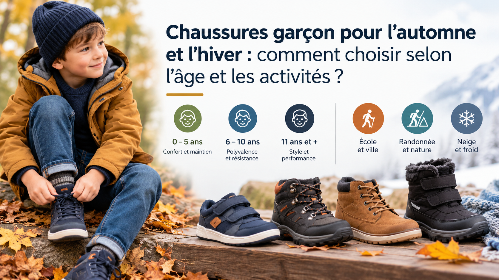 Chaussures garçon pour l’automne et l’hiver : comment choisir selon l’âge et les activités